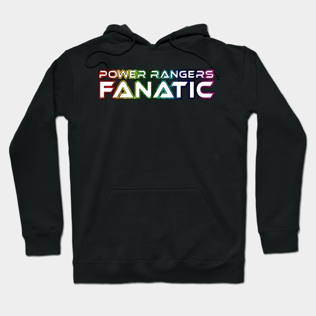 POWER RANGERS "HUGE FAN" White Text / Rainbow Outline Hoodie by TSOL Games